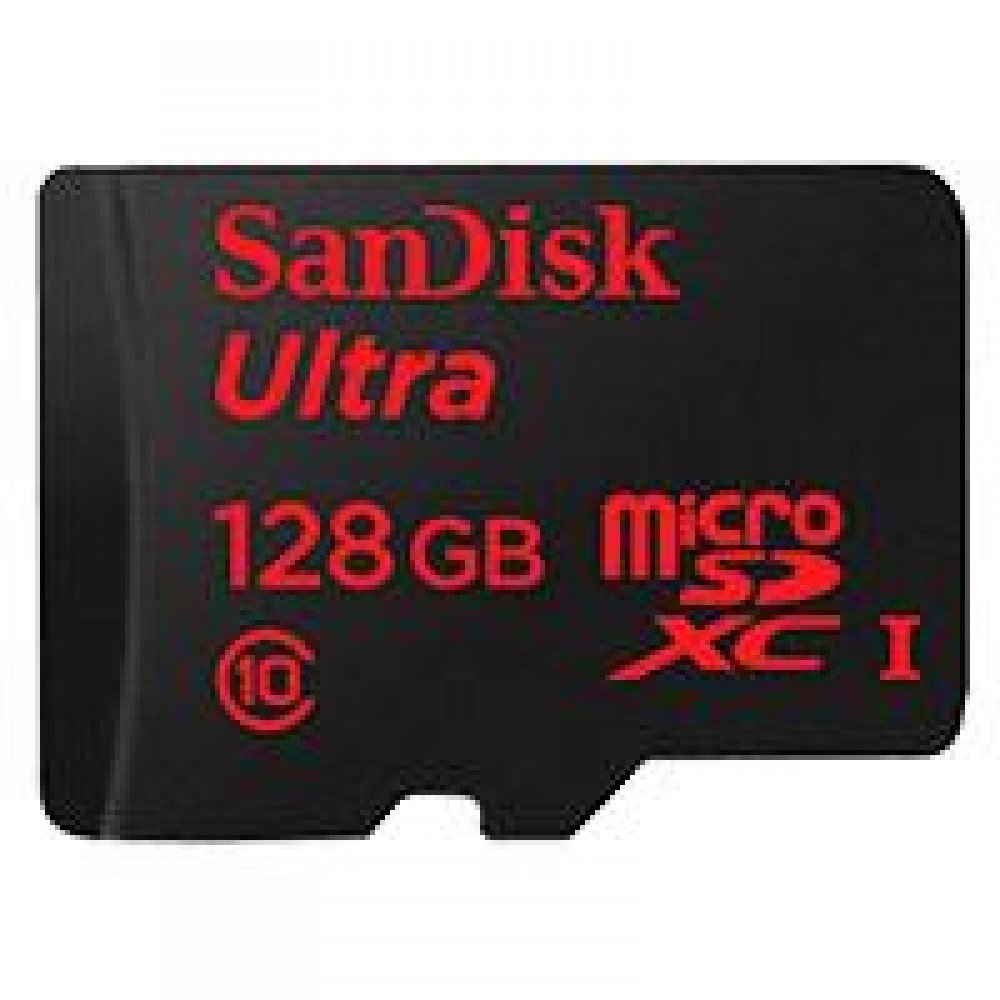 MEMORIA SANDISK 128GB MICRO SDXC ULTRA 100MB/S CLASE 10 FULL HD A1 C/ADAPTADOR