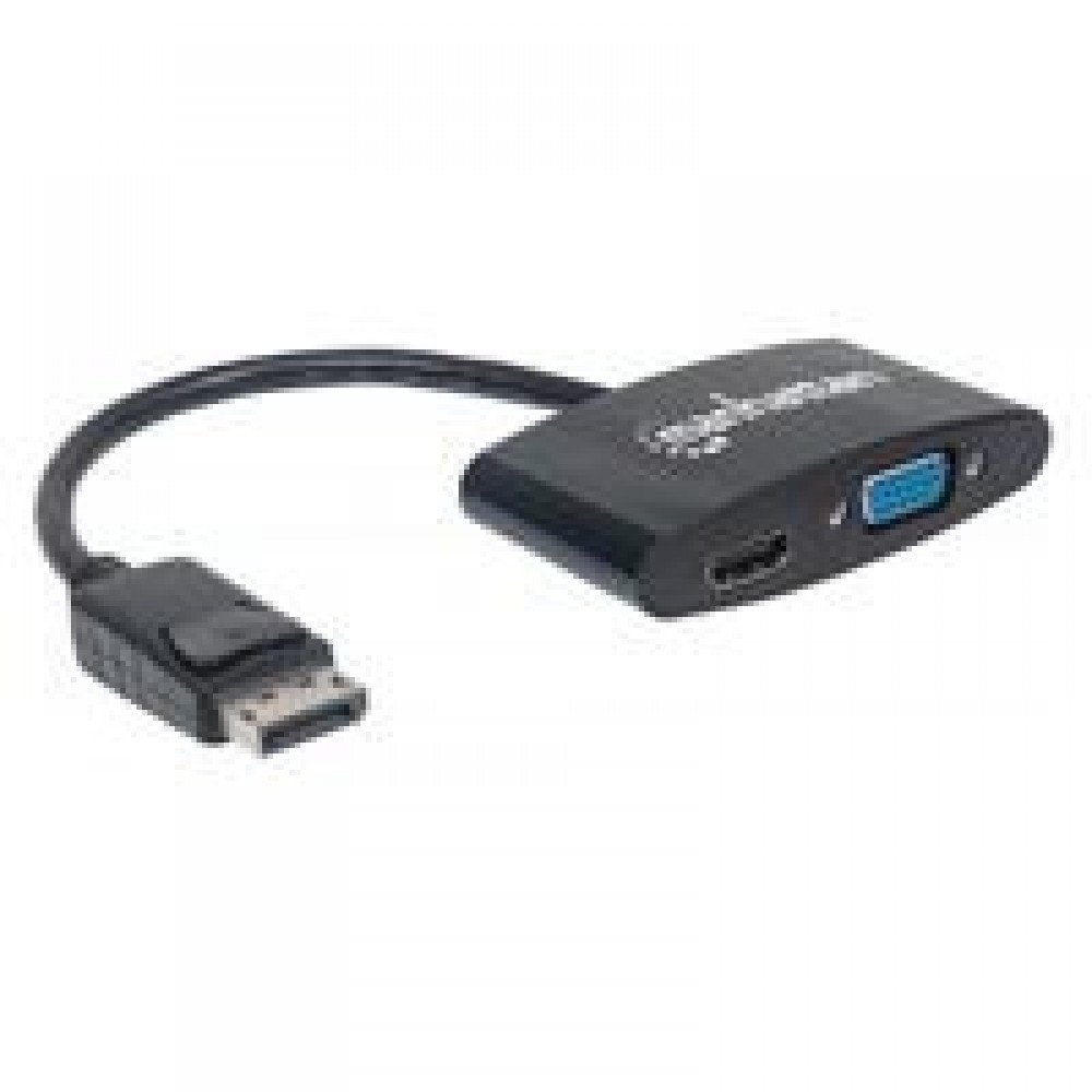 ADAPTADOR MANHATTAN DISPLAYPORT A HDMI VGA 2-1 4K M-H