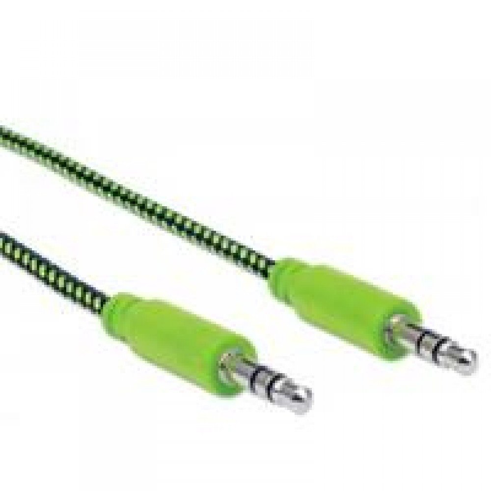 CABLE ESTEREO A IPOD M-M 1.0M TEXTIL NEGRO/VERDE 1.0M BLSTER MANHATTAN