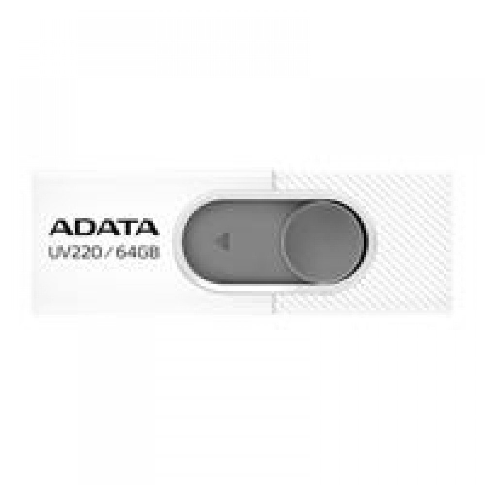 MEMORIA ADATA 64GB USB 2.0 UV220 RETRACTIL BLANCO-GRIS