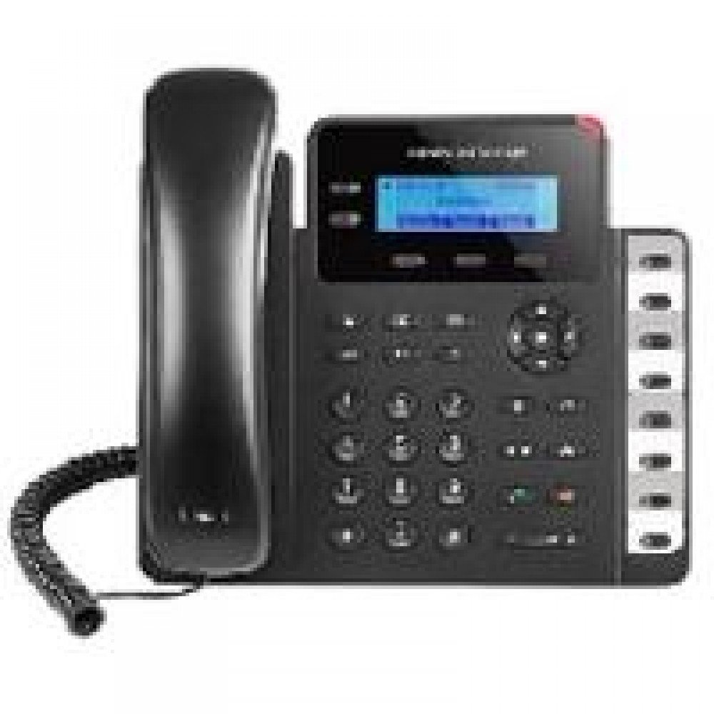 TELFONO IP BASICO GIGABIT DE 2 LNEAS 2 CUENTAS SIP CON 3 TECLAS DE FUNCIN 8 TECLAS DE EXTENSIN BLF Y CONFERENCIA DE 4 VAS POE Y FUENTE DE ALIMENTACION INCLUIDA