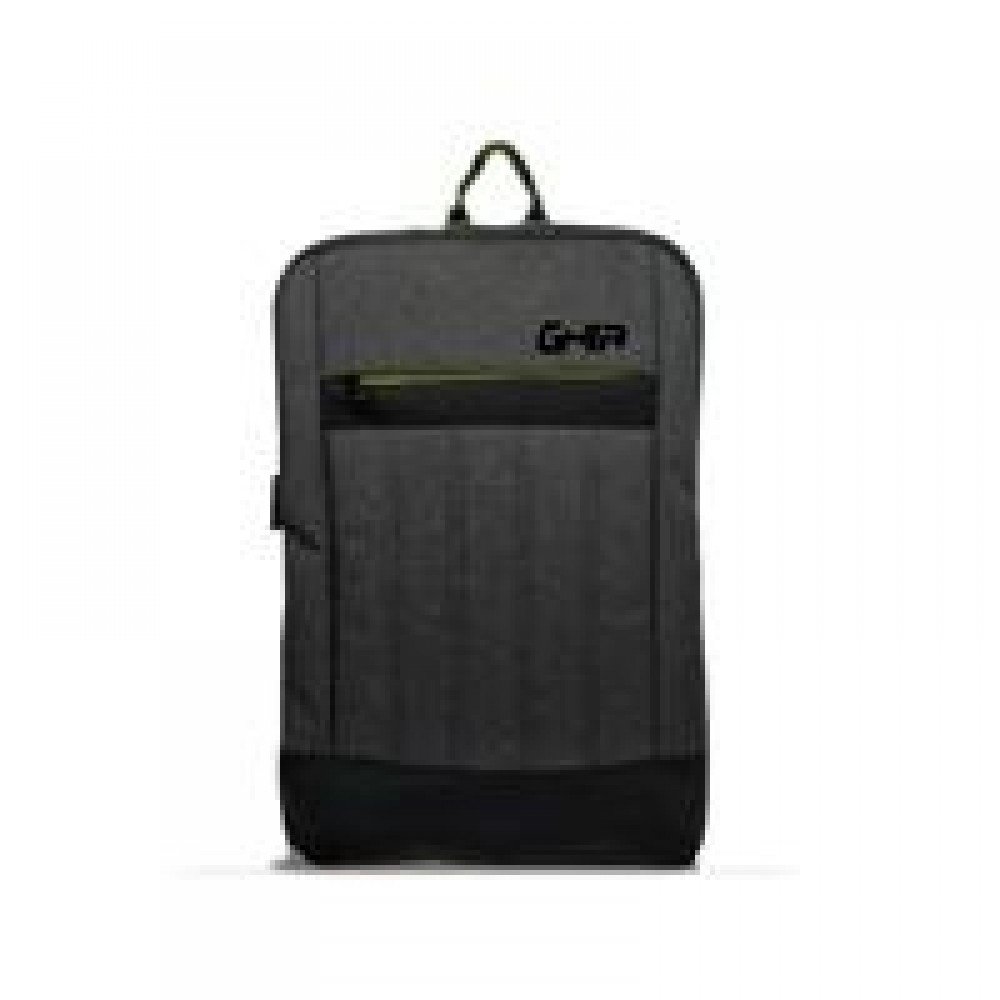 MOCHILA BACKPACK GHIA 15.6 COLOR GRIS/CIERRE AMARILLO 3 COMPARTIMIENTOS