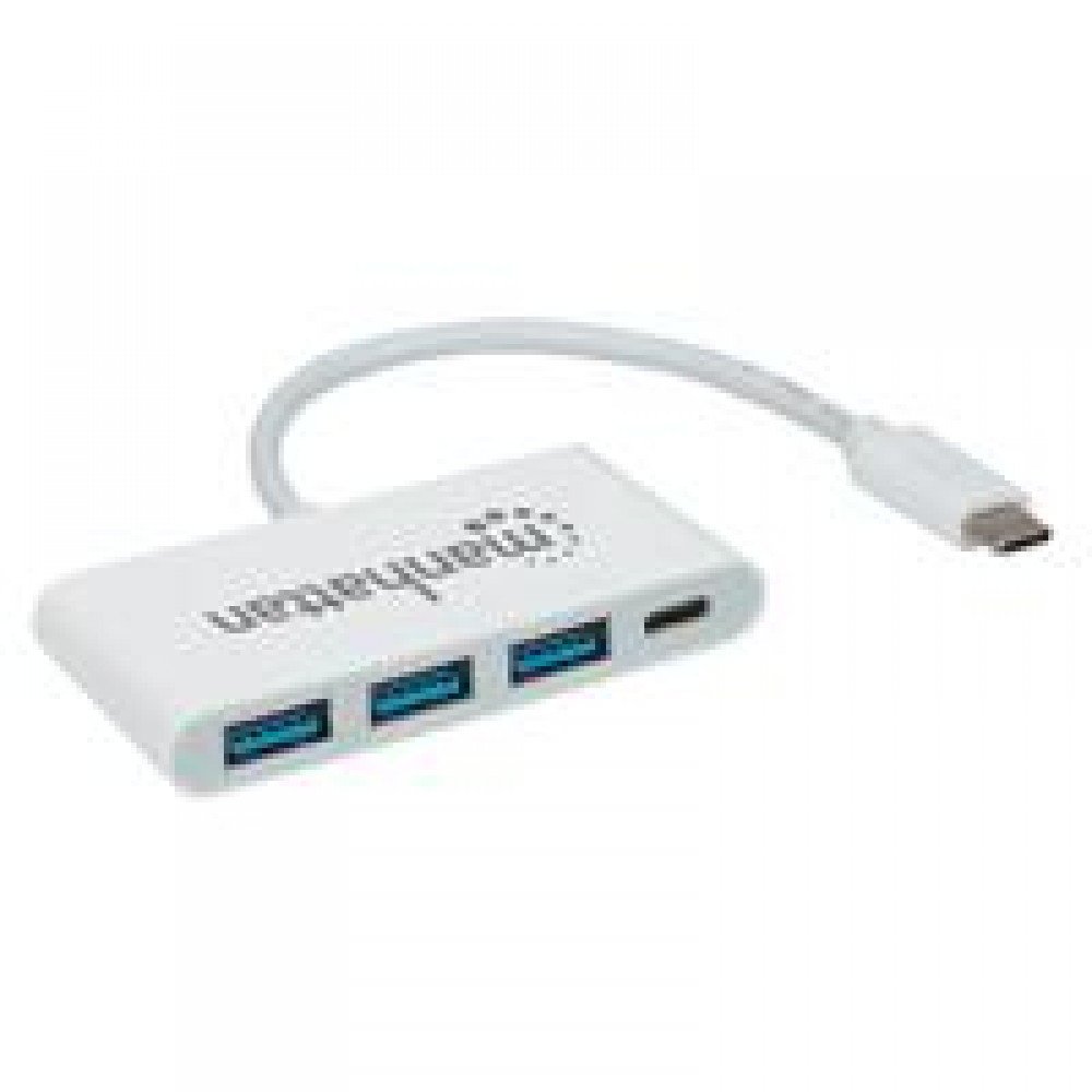 HUB MANHATTAN USB-C 3 PTOS AH SIN FUENTE + 1 PTO CH DE ENERGIA