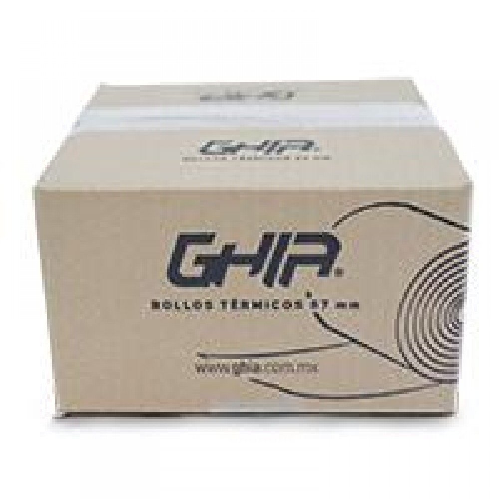 CAJA ROLLO PAPEL TERMICO GHIA 57X40 MM /50 PIEZAS /PARA IMPRESORAS DE 58MM