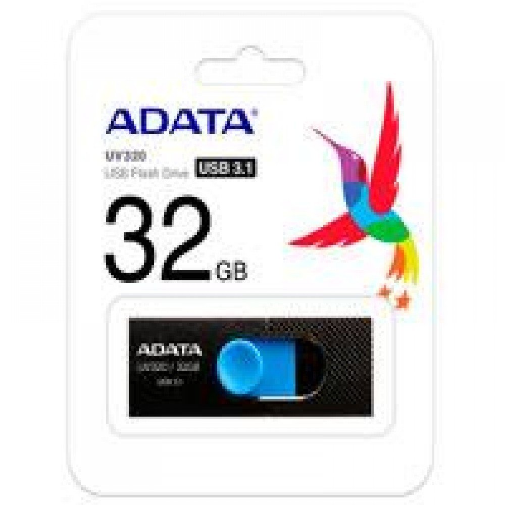 MEMORIA ADATA 32GB USB 3.2 UV320 RETRACTIL NEGRO-AZUL