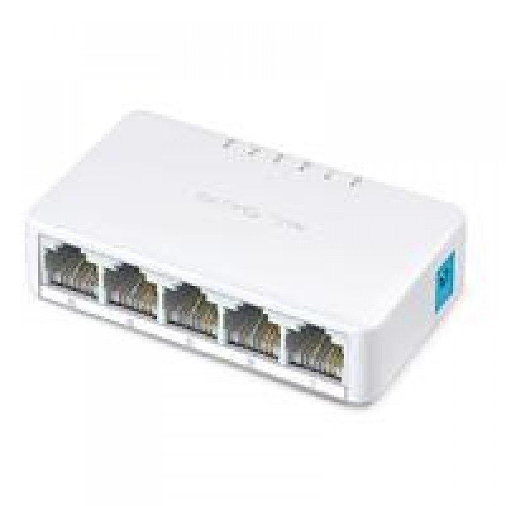 SWITCH MERCUSYS MS105 5 PUERTOS RJ45 10/100 MBPS NO ADMINISTRABLE AUTO MDI/MDIX HALF Y FULL DUPLEX PARA ESCRITORIO