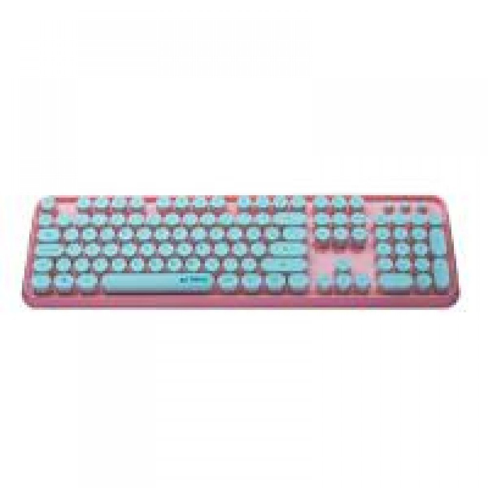 KIT TECLADO Y MOUSE RETRO INALAMBRICO ACTECK RK110 ROSA