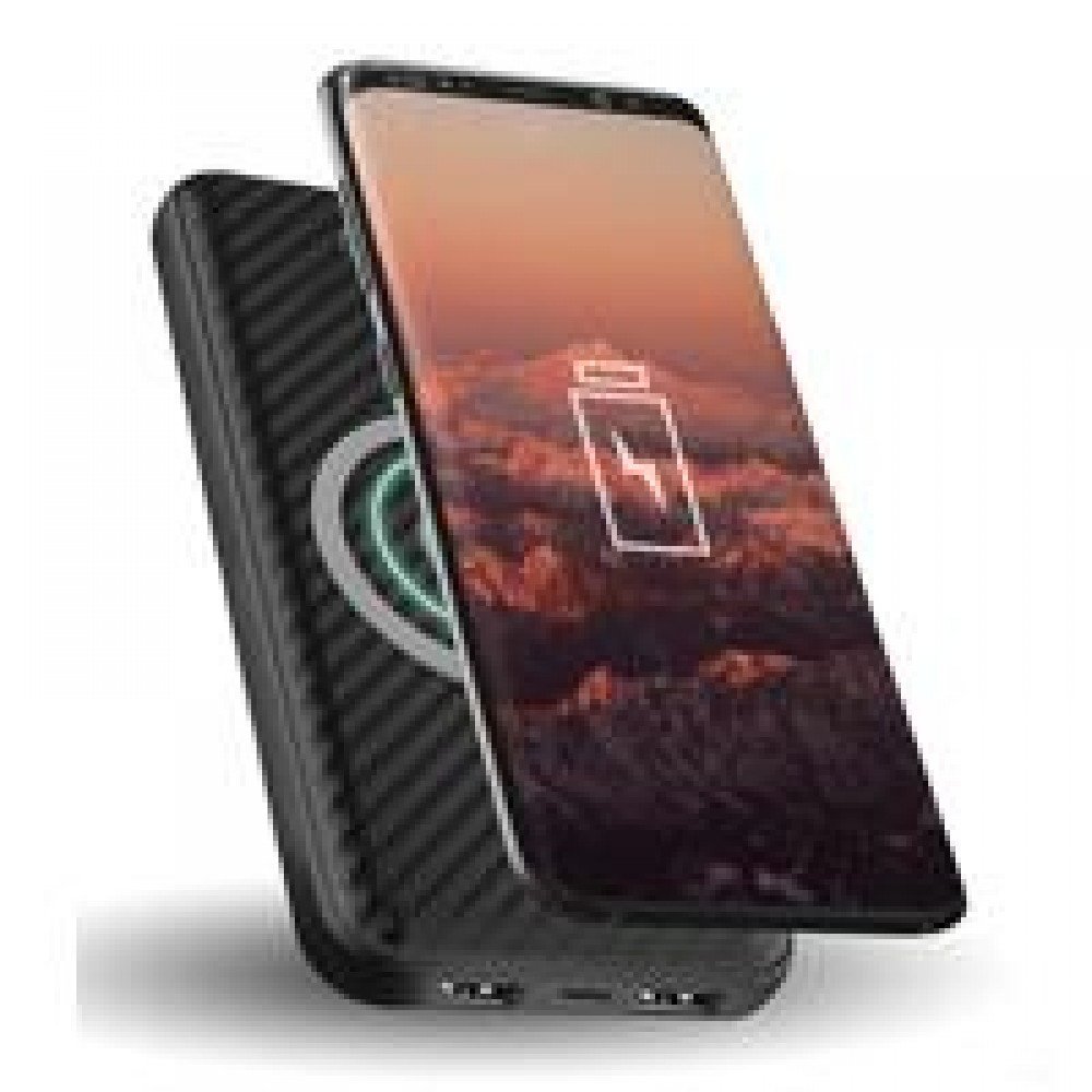POWER BANK GINGA DE CARGA RAPIDA INALAMBRICA DE 10,000 MHA Y ENTRADA USB