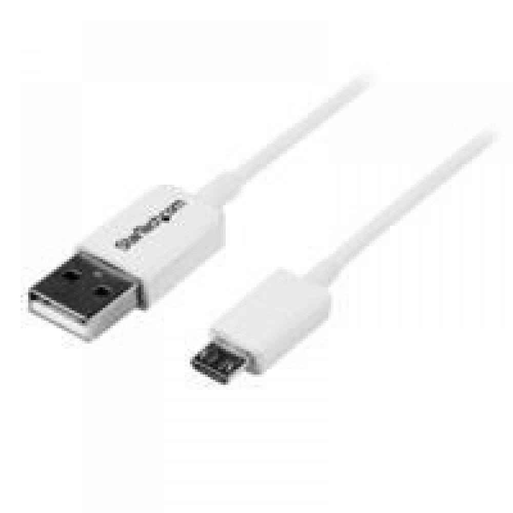 CABLE ADAPTADOR DE 1M USB A MACHO A MICRO USB B MACHO PARA TELÉFONO CELULAR Y SMARTPHONE - CABLE DE DATOS Y CARGA - BLANCO - STARTECH.COM MOD. USBPAUB1MW