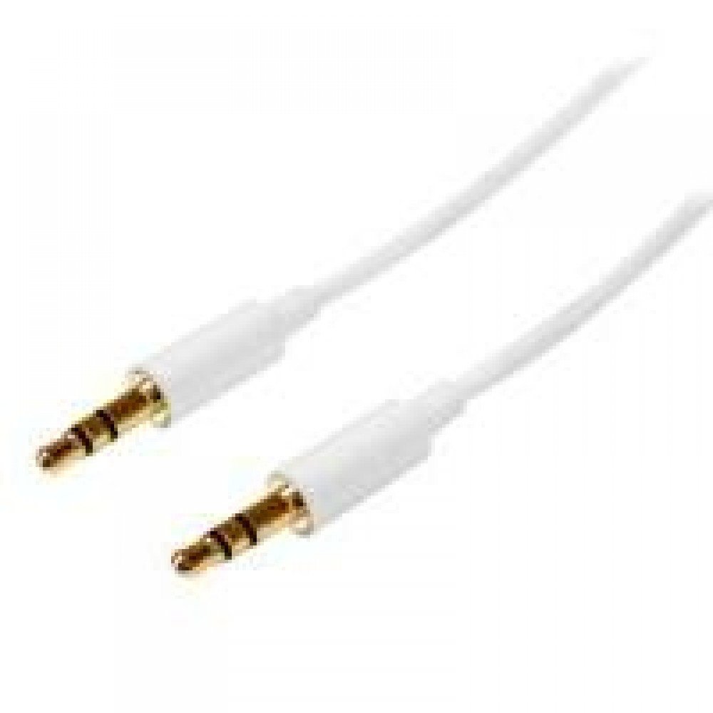 CABLE DE 3 METROS DELGADO DE AUDIO ESTÉREO CON PLUG MINI JACK DE 3.5MM - MACHO A MACHO - BLANCO - STARTECH.COM MOD. MU3MMMSWH