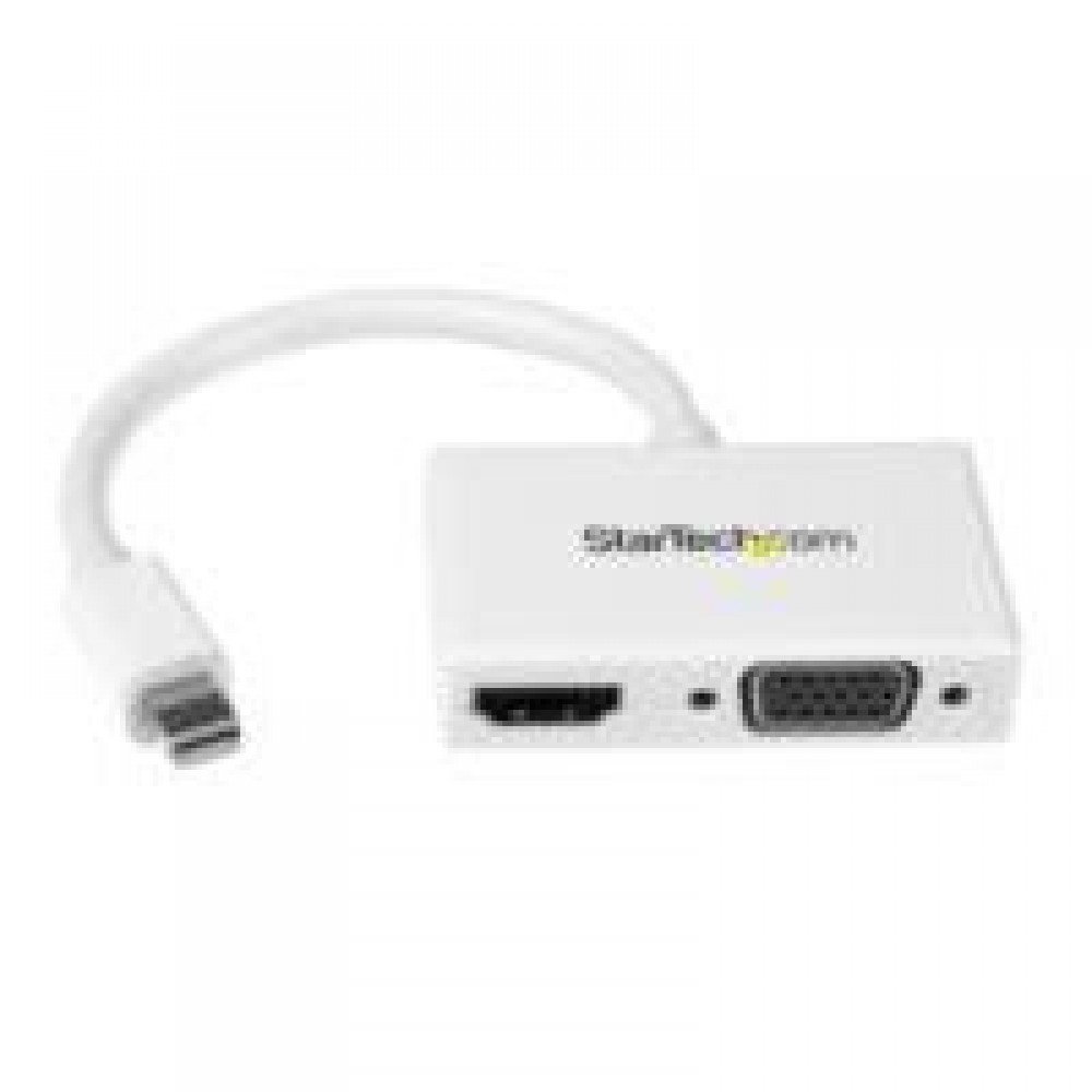 ADAPTADOR MINI DP DE AUDIO/VIDEO PARA VIAJES CONVERTIDOR MINI DISPLAYPORT A HDMI VGA COMPATIBLE THUNDERBOLT 1080P BLANCO - STARTECH.COM MOD. MDP2HDVGAW