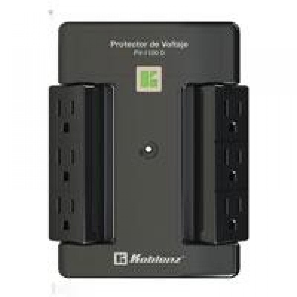 PROTECTOR DE VOLTAJE PARA PANTALLAS DE PARED, CAPACIDAD2500 VA / 2000 W, 6 CONTACTOS ATERRIZADOS, INDICADOR DE DESCONEXION AUTOMATICA, 5 AÑOS DE GARANTIA, POLIZA DE SEGURO HASTA POR 25MIL USD.