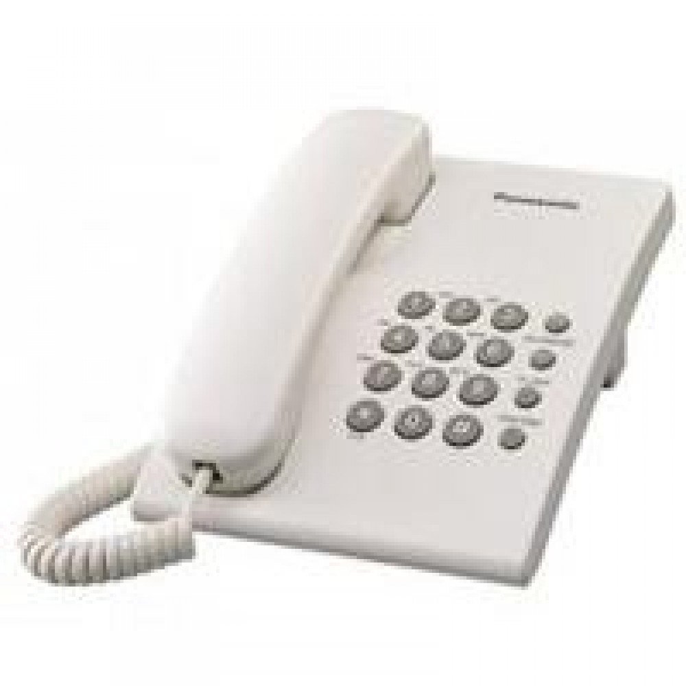 TELEFONO PANASONIC KX-TS500 ALAMBRICO BASICO UNILINEA SIN MEMORIAS (BLANCO)
