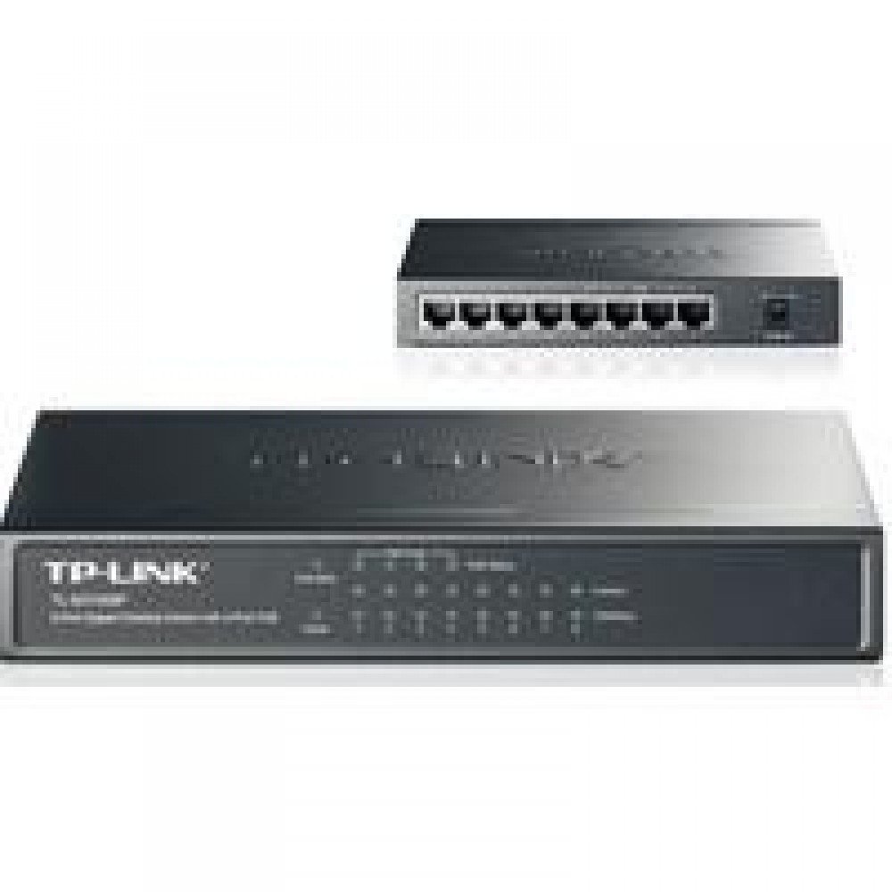 SWITCH TP-LINK TL-SG1008P 8 PUERTOS RJ45 GIGABIT 10/100/1000 NO ADMINISTRABLE CON 4 PUERTOS POE IEEE 802.3AF HASTA 15.4W C/U PARA ESCRITORIO