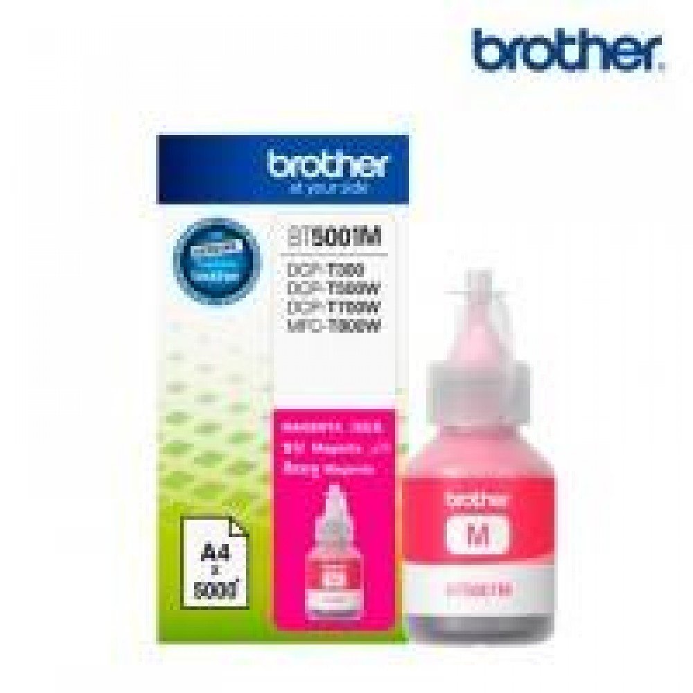 BOTELLA DE TINTA BROTHER MAGENTA BT5001M DE ALTO RENDIMIENTO DE HASTA 5000 PGINAS COMPATIBLE CON TINTA CONTINUA BROTHER