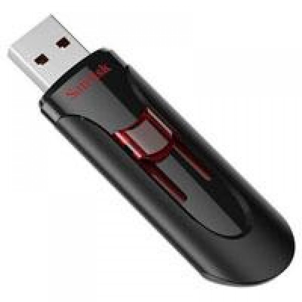 MEMORIA SANDISK 32GB USB 3.0 CRUZER GLIDE Z600 NEGRO C/ROJO
