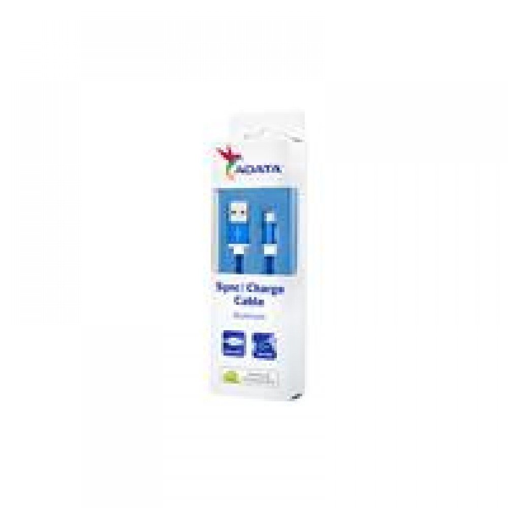 CABLE ADATA MICRO USB A USB 100CM 2.4MHA AZUL ANDROID/WINDOWS TELA PUERTO USB REVERSIBLE