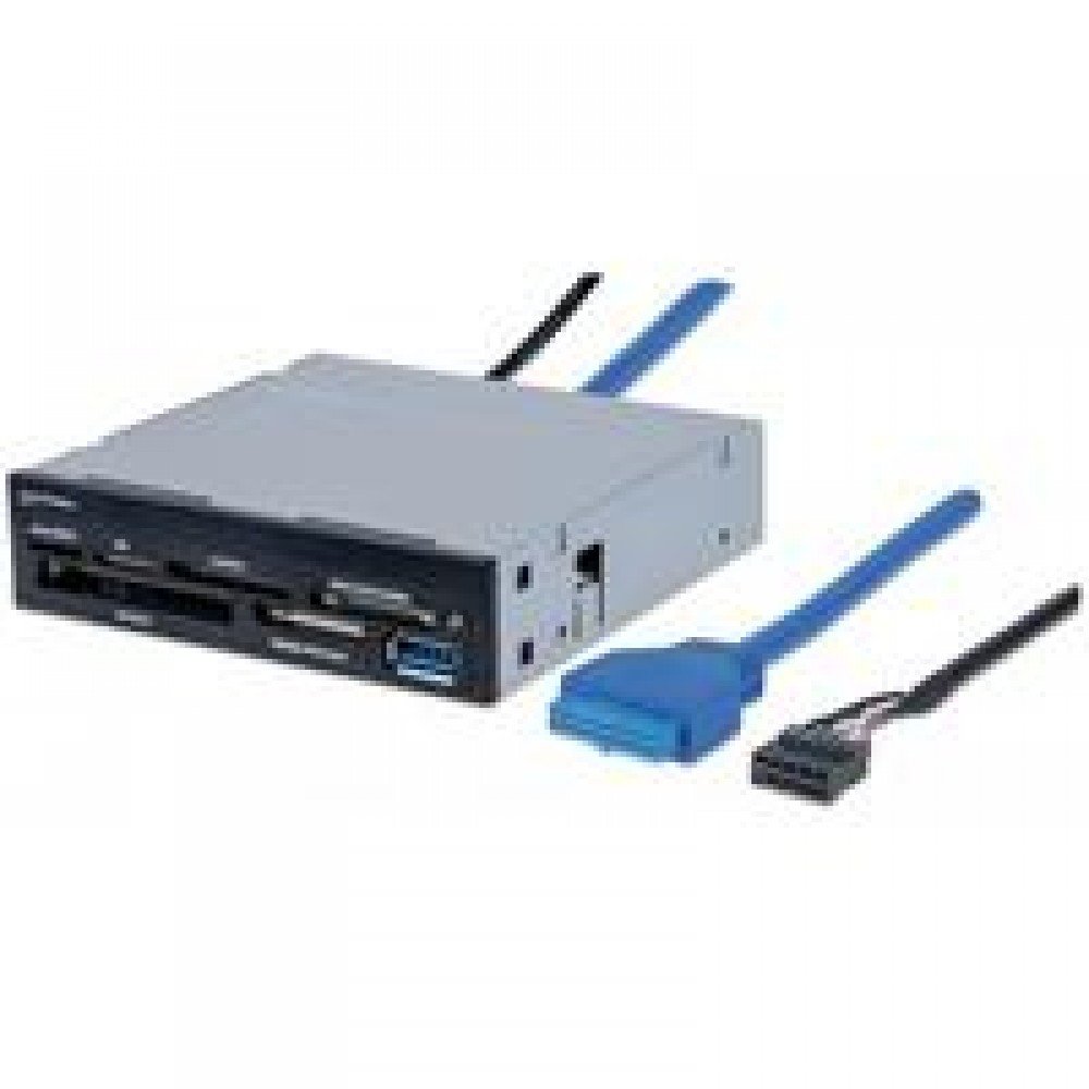 LECTOR Y GRABADOR MANHATTAN DE MULTI-TARJETAS USB 3.0 SUPER SPEED PARA BAHIA DE MONTAJE DE 3.5. 48 EN 1