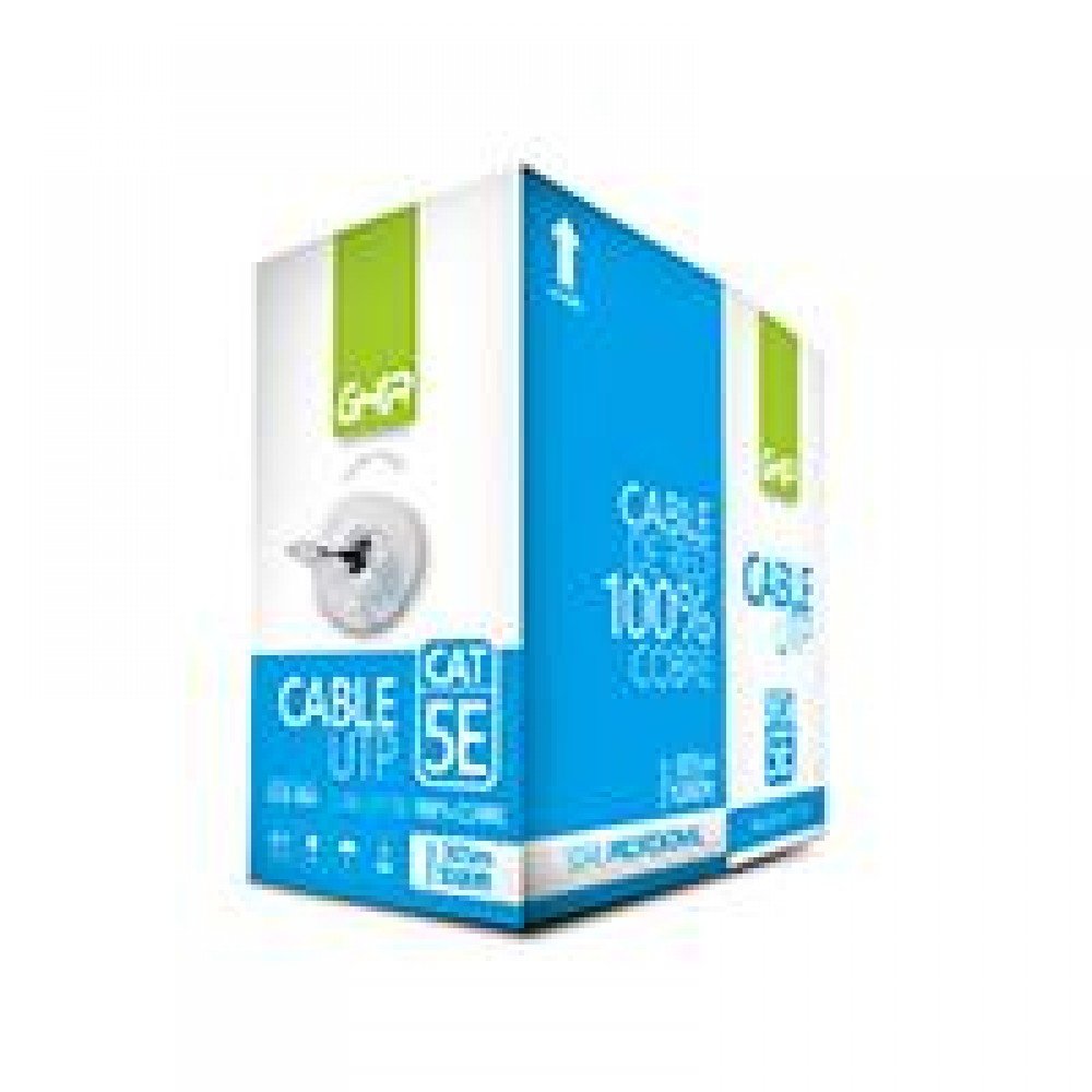 BOBINA DE CABLE MARCA GHIA CAT5E UTP 100COBRE COLOR AZUL 24 AWG 305M 1000FT CERTIFICACIN CE / ROHS