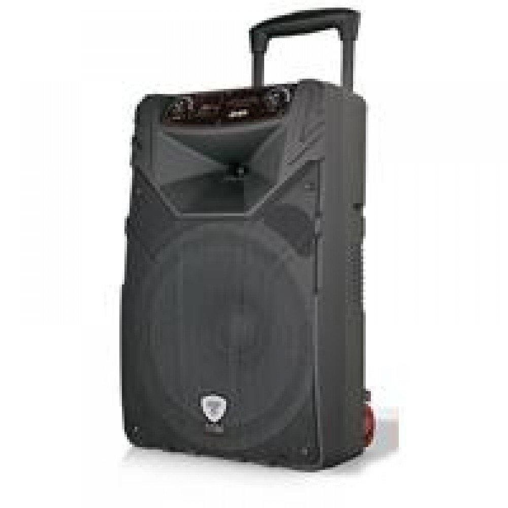 BAFLE AMPLIFICADO BOCINA 15 PULG GHIA-TITAN RECARGABLE/ BT/ USB/ SD/ MIC/ CTR REM/ LUCES LED/ TRIPIE
