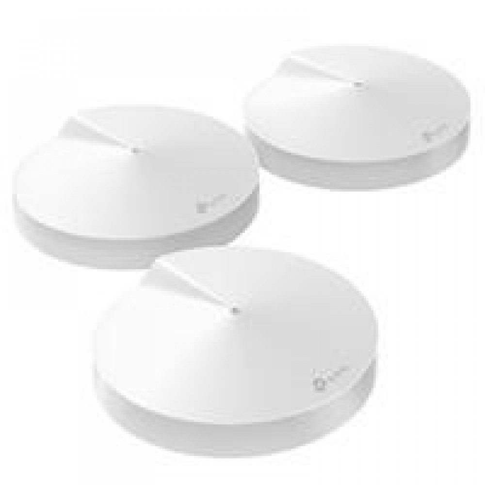 ROUTER TP-LINK DECO M5(3-PACK) 3 PIEZAS AC1300 WHOLE-HOME SISTEMA EN MALLA WI-FI PARA EL HOGAR DUAL-BAND 802.11AC/A/B/G/N BLUETOOTH 4.2, 2 RJ45 GIGABIT 1 PUERTO USB TIPO C 4 ANTENAS INT MU-MIMO