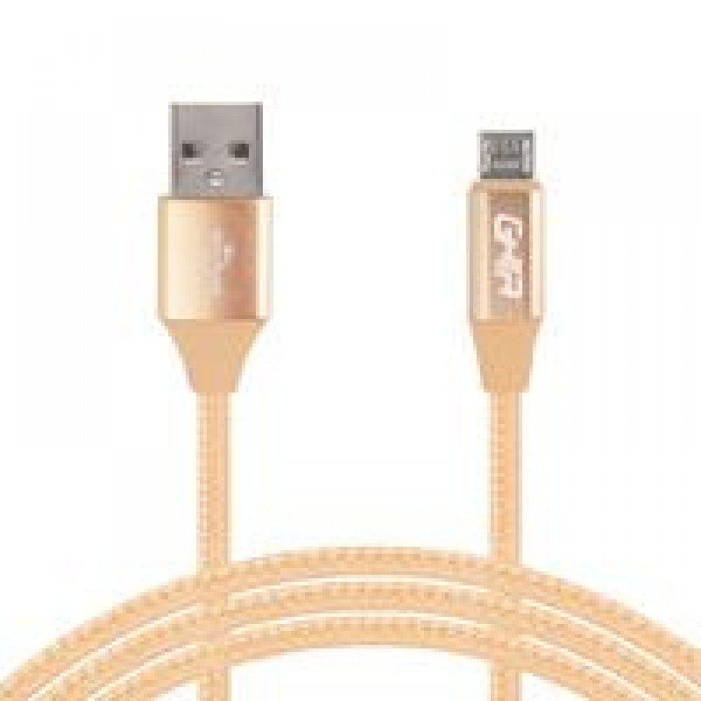 CABLE MICRO USB GHIA 1.0 MTS USB 2.1 CARGADOR Y TRANSFERENCIA DE DATOS DORADO