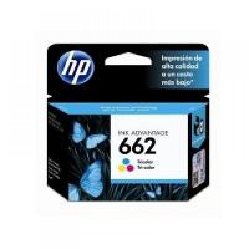 CARTUCHO DE TINTA HP 662 TRICOLOR HASTA 100 PAGINAS CZ104AL